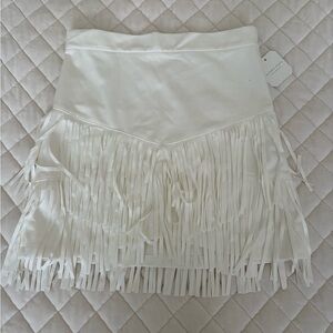 White Fringe Skirt